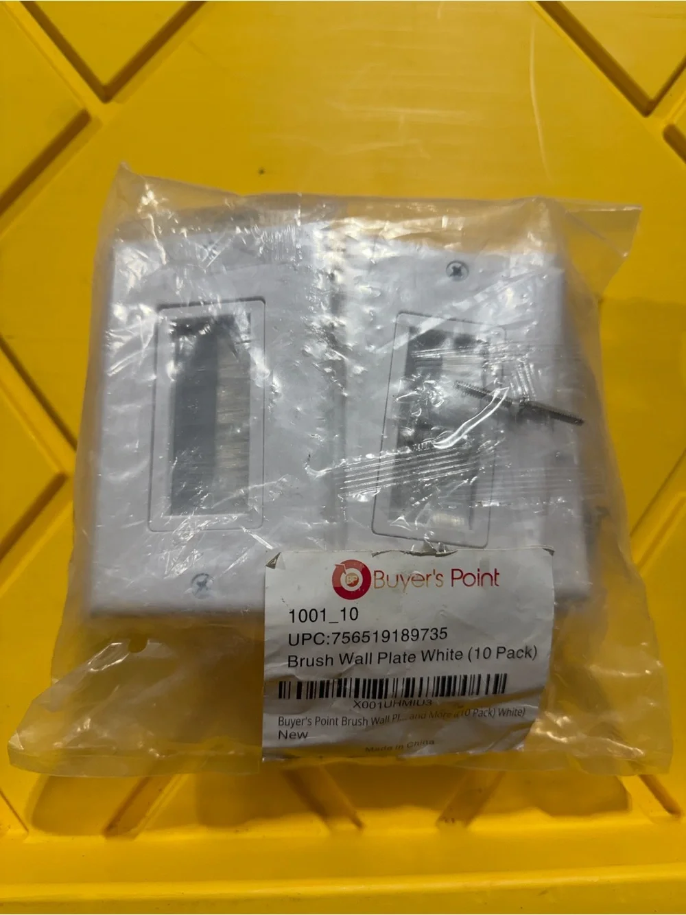 White Brush Style Wall Plate Cable Management System 10 pack NIP